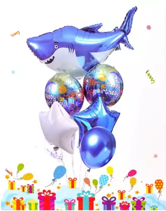 Набор воздушных шаров Акула 8шт PM 058D-2609D