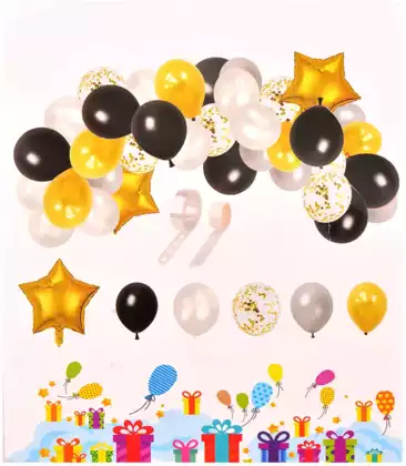 Набор воздушных шаров желтый, белый, черный 40шт PM 058D-2614D