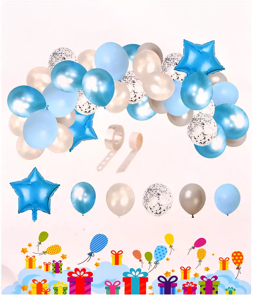Набор воздушных шаров голубой, белый 40шт PM 058D-2615D купить в Кемерово -  интернет магазин Rich Family
