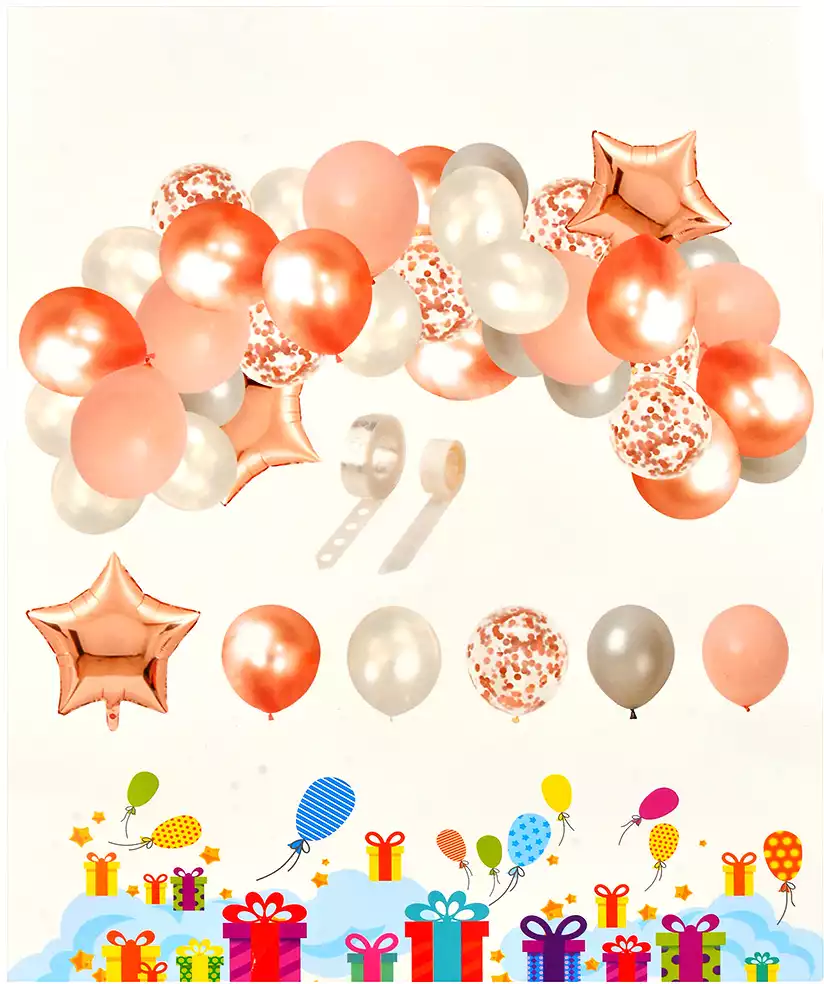 Набор воздушных шаров розовый, белый 40шт PM 058D-2616D