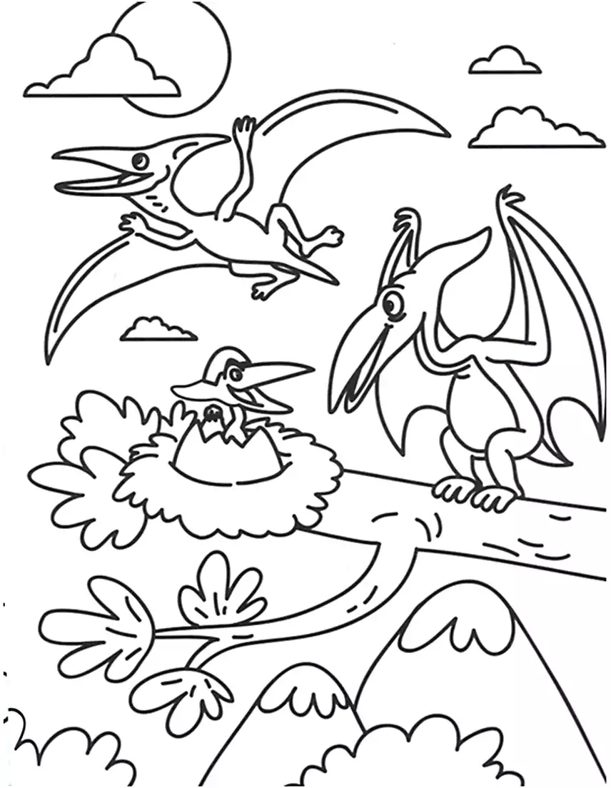 Раскраска фигурная «Динозавры» 4 картинки, 5 фломастеров
