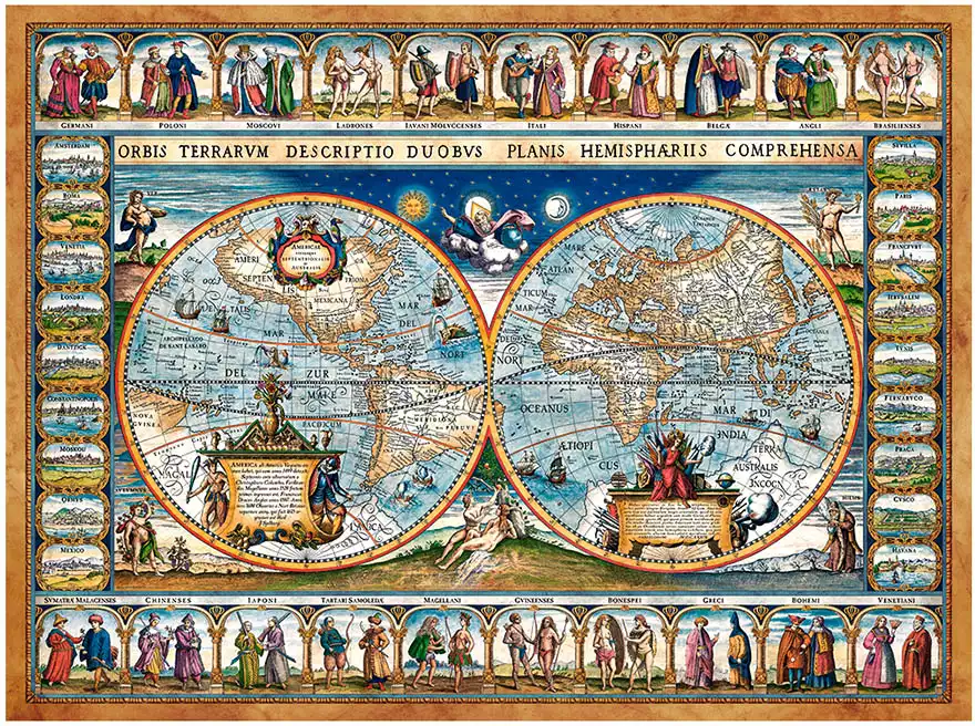 Пазл 2000эл. Средневековая карта мира C-200733 Castorland