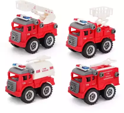 Конструктор детский 666-103 набор пожарных машин с отверткой