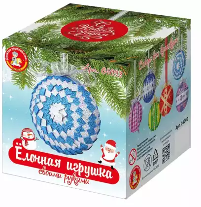 Набор для творчества Елочная игрушка своими руками Медальон серебристо-голубой 04092