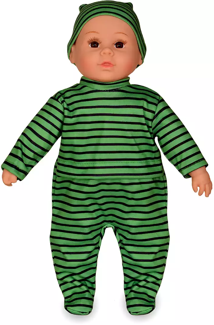 Пупс 16B021 в зелёном костюмчике