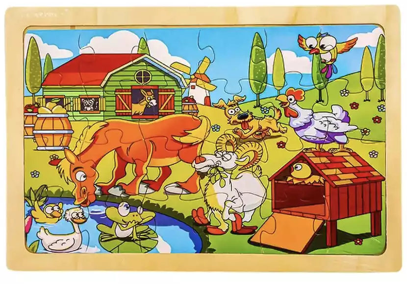 Пазлы деревянные Веселая ферма 058D-2903D