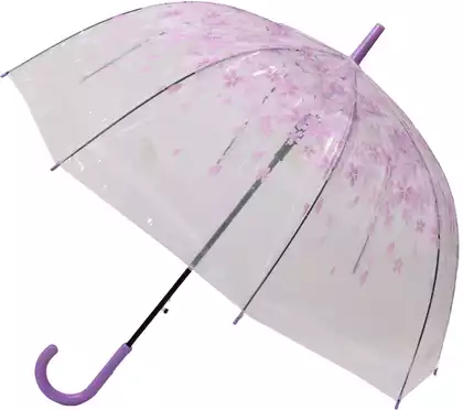 Зонтик прозрачный с сиреневыми цветами 1100A-2