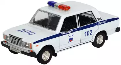 Модель машины Lada 2107 Полиция (ДПС) 1:24 17см свет, звук, инерция FY2407P-6D