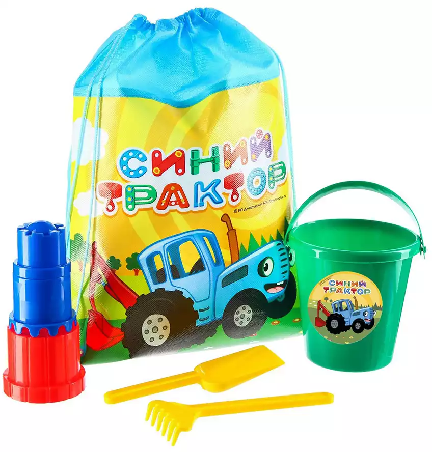 Набор песочный в рюкзаке 6 пр. Синий трактор 7611873 СОЛОМОН