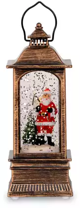 Новогоднее украшение фонарик 12,5 см Дед Мороз на батарейках (свет)