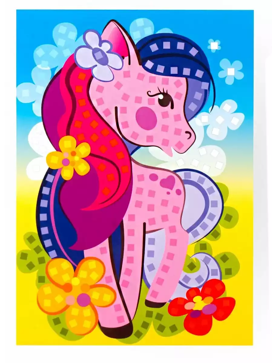 Мягкая мозаика Лошадка большой набор Кэ-015