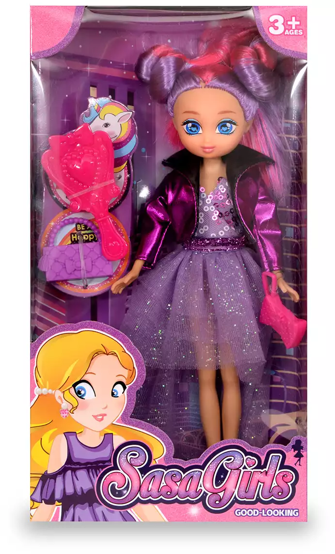 Кукла С90027-2 в сиреневом платье с аксессуарами