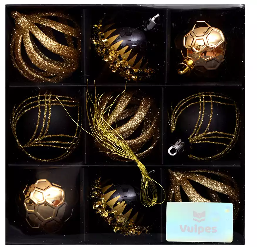 Набор шаров 6 см 9 шт черный 058D-3131D