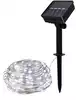 Светодиодная гирлянда Нить Роса 20+2 м 200 Led холодный белый, IP44, 8 режимов,на солнечной батарее