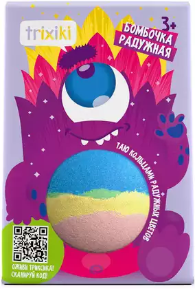 Бомбочка для ванны радужная TRIXIKI