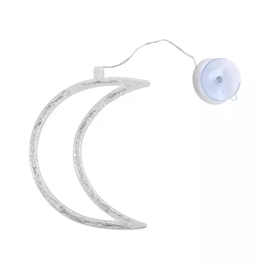 Светодиодная гирлянда 10 Led месяц,теплый белый, на батарейках 3ААА