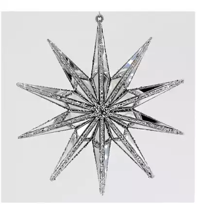 Новогодняя фигурка 16 см звезда серебро 190321