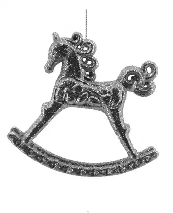 Новогодняя фигурка 10,5 см лошадка серебро 152362-1