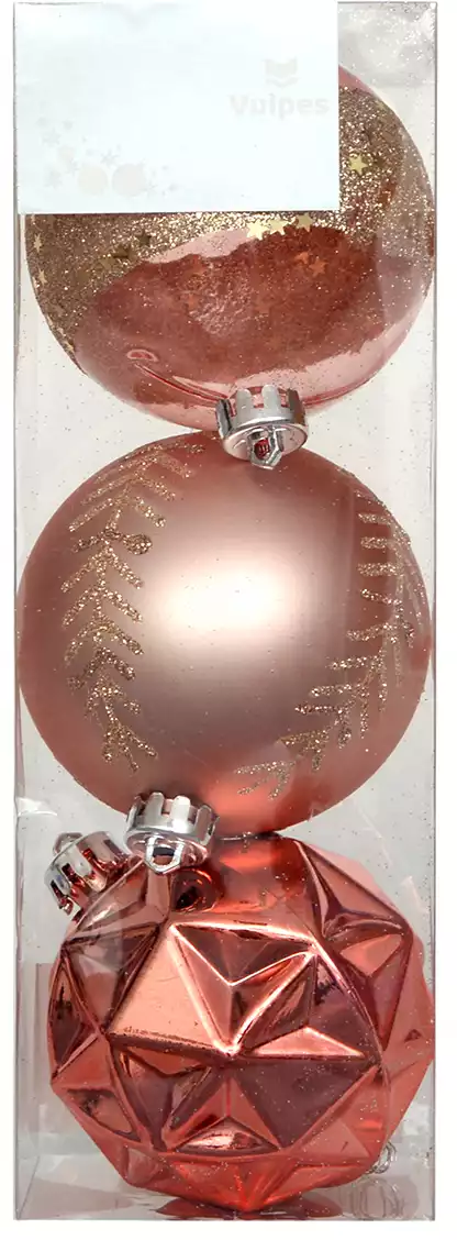 Набор шаров 8 см 3 шт розовый