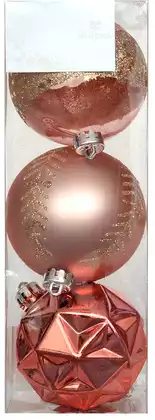 Набор шаров 8 см 3 шт розовый