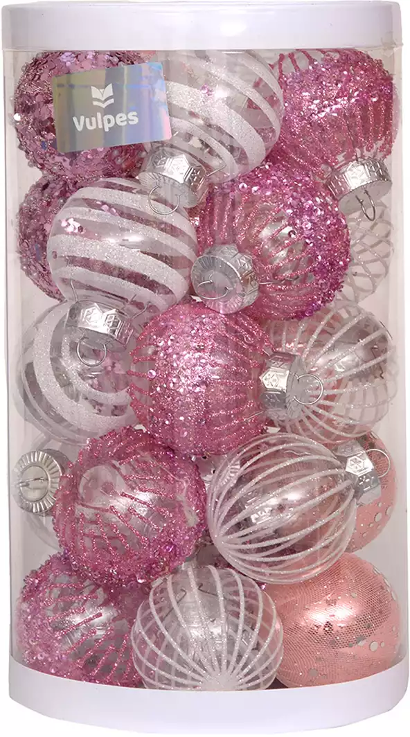 Набор шаров 6 см 25 шт розовый 058D-3158D