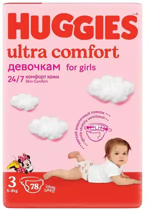 Подгузники Huggies Ultra Comfort д/д 3 (5-9кг) 78 шт