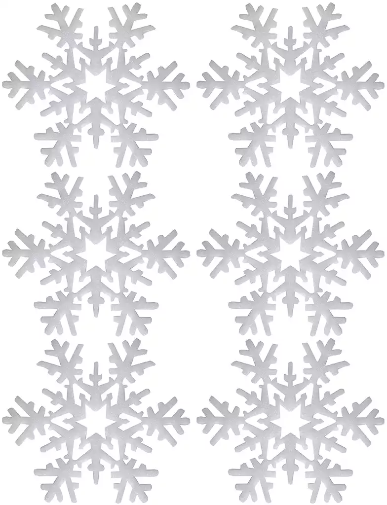 Новогодняя снежинка 15 см 6 шт 058D-3601D