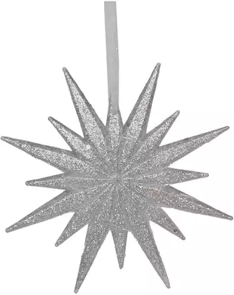 Новогодняя фигурка 12 см звезда серебро 058D-3535D