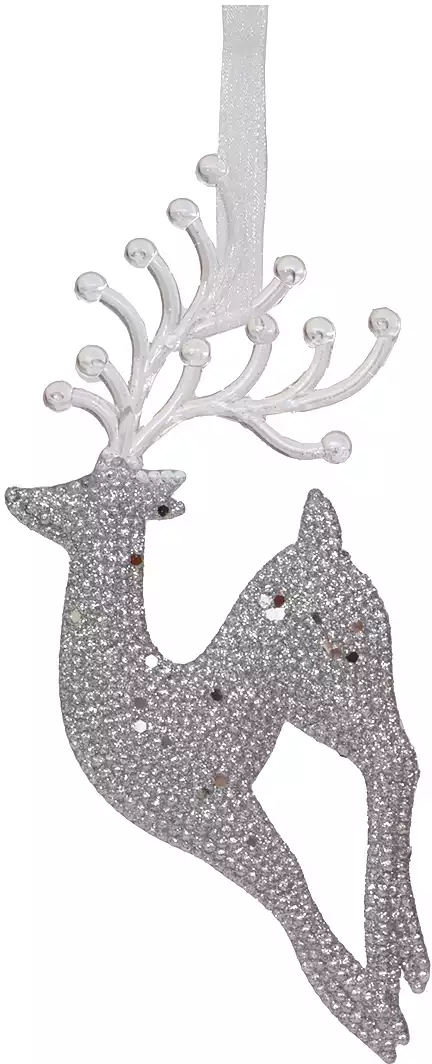 Новогодняя фигурка 17 см олень серебро 058D-3537D