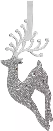 Новогодняя фигурка 17 см олень серебро 058D-3537D