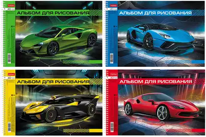 Альбом для рисования 40л А4 Автопанорама перфорация на отрыв на спирали 074804 40А4вмВсп