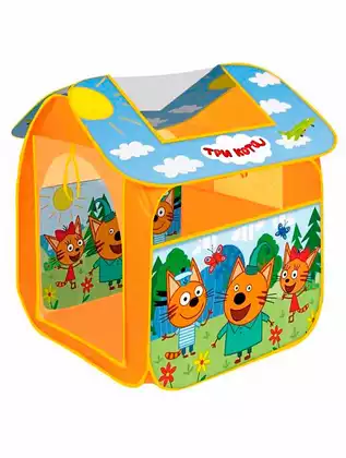 Палатка детская игровая Три Кота 83х80х105см ИГРАЕМ ВМЕСТЕ в сумке