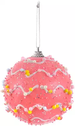 Новогодний шар 8 см розовый 058D-3732D