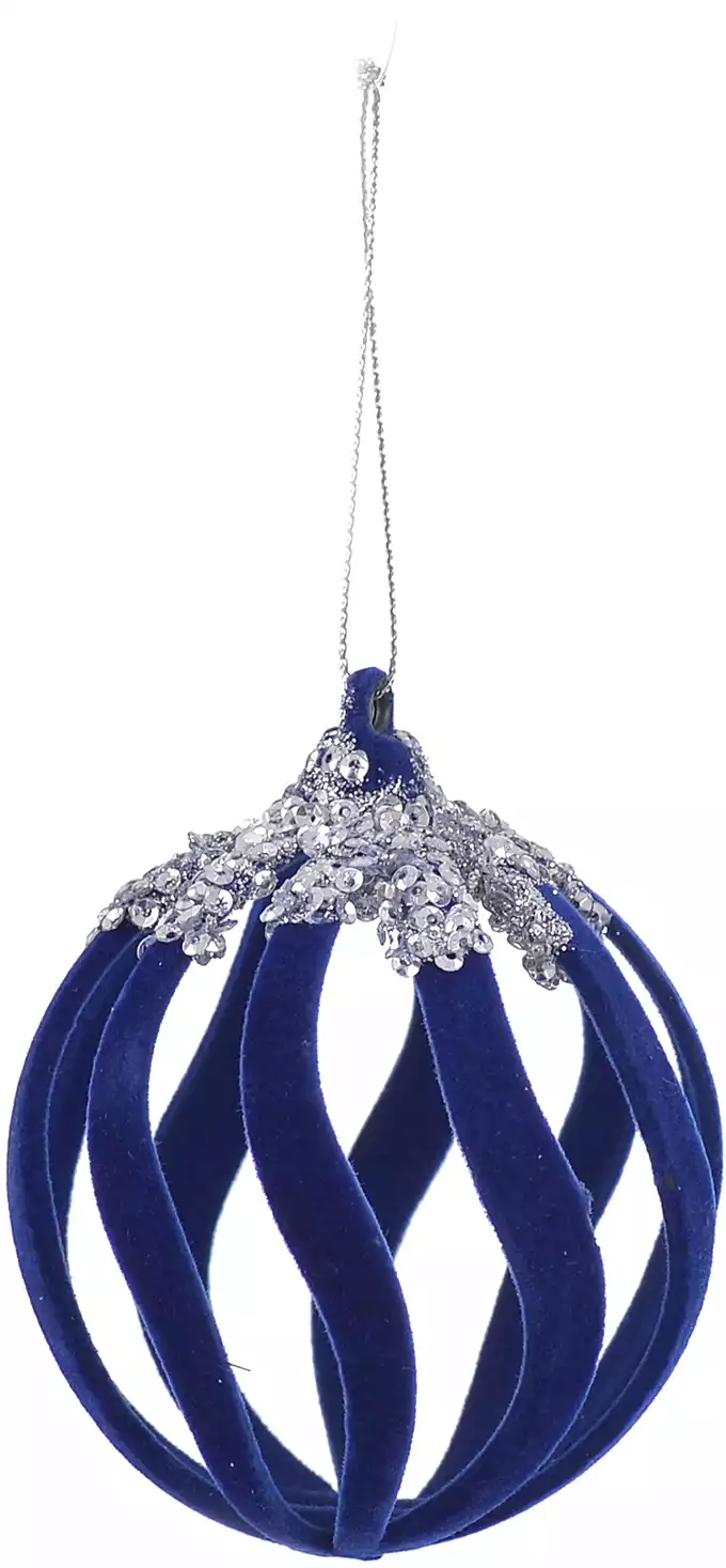 Новогодний шар 8 см синий 058D-3939D