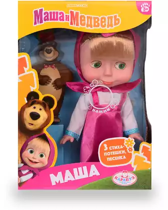 Кукла Маша 83034S23 с медведем (м/ф Маша и Медведь) Карапуз