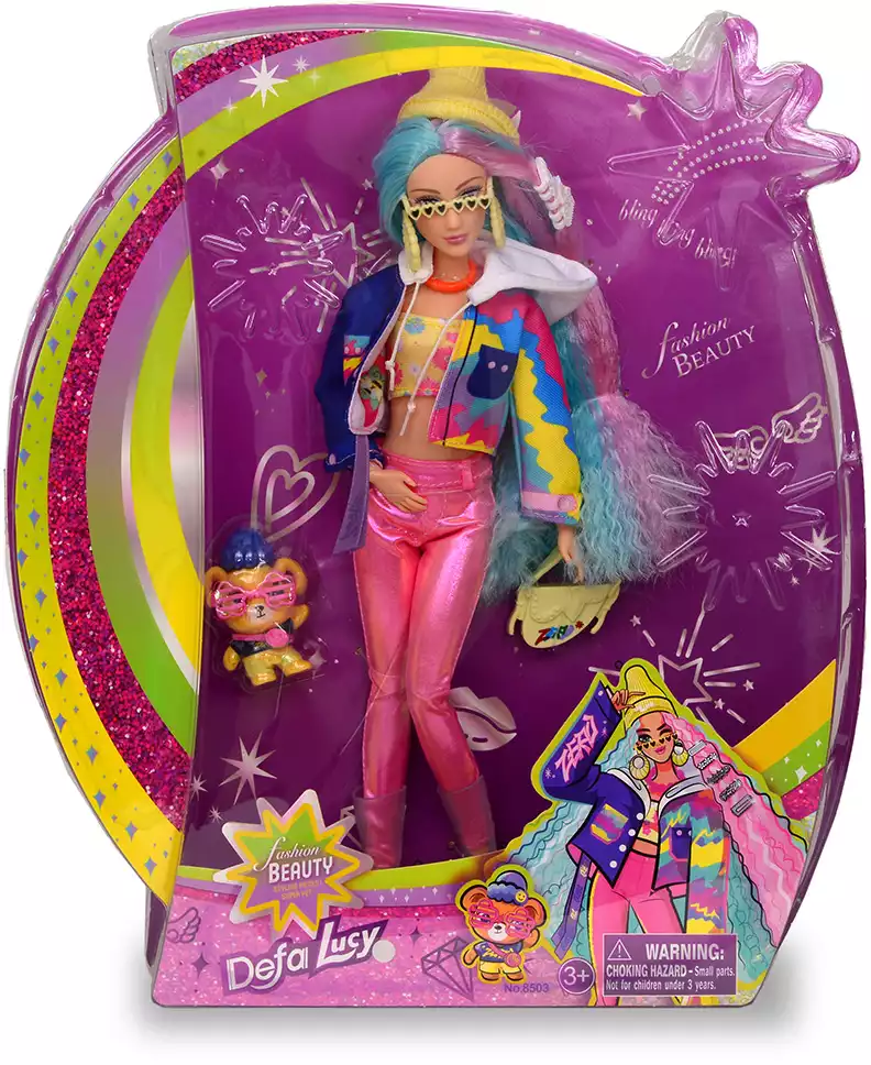 Кукла 8503 в модной одежде с разноцветными волосами