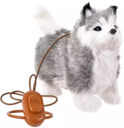 Мягкая игрушка Собака Смоки механическая ходит 22 см QP-01-1 ТМ Коробейники