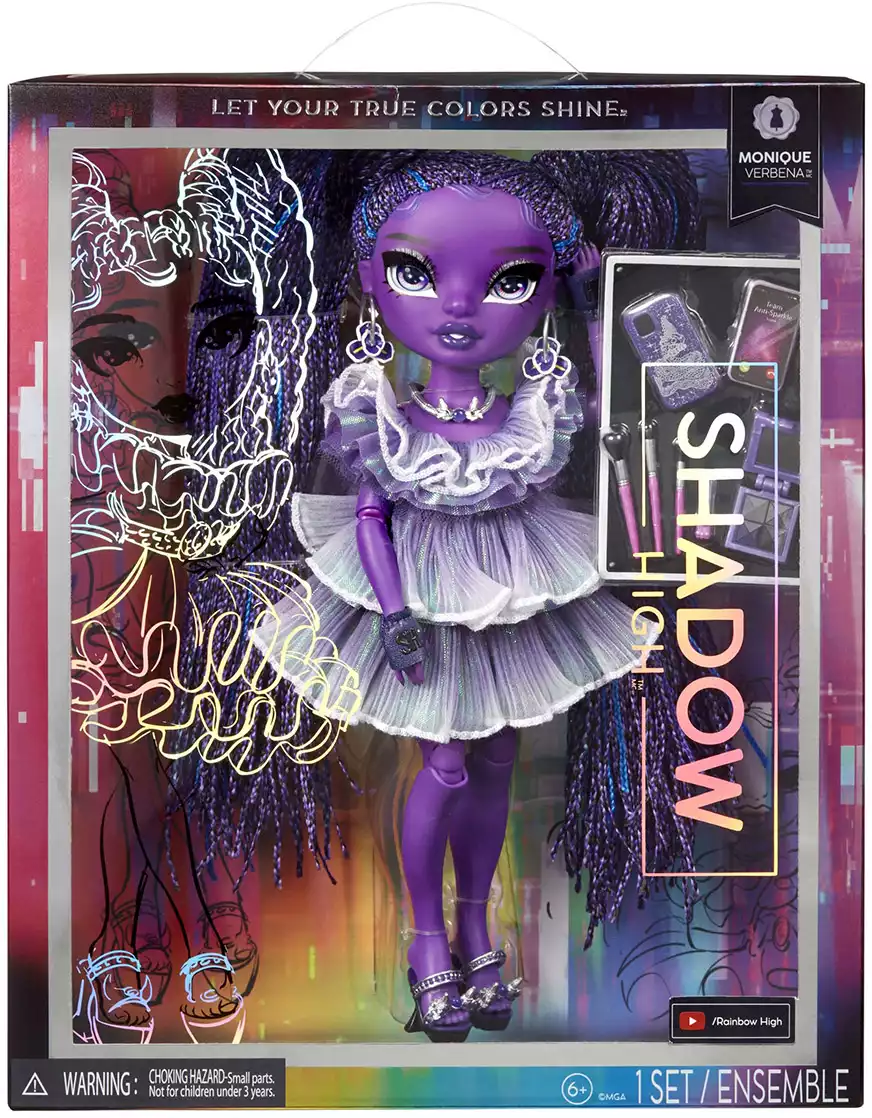 Кукла Rainbow High Shadow Моника Вербена фиолетовая 41606 с аксессуарами