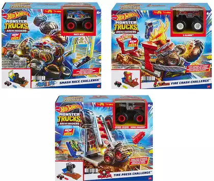 Игровой набор Hot Wheels Разрушители арены (3 вида в ассортименте: пресс, пожар, свалка колес) HNB87