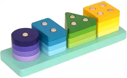 Логическая игра столбики Цветные фигуры MZ-902-13 дерево