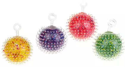 Игрушка-тянучка шар игольчатый с большими разноцветными шариками со светом 7 см Т23214 (1/12шт)