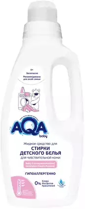 Жидкое средство для стирки детского белья для чувствительной кожи, 1000 мл AQA baby