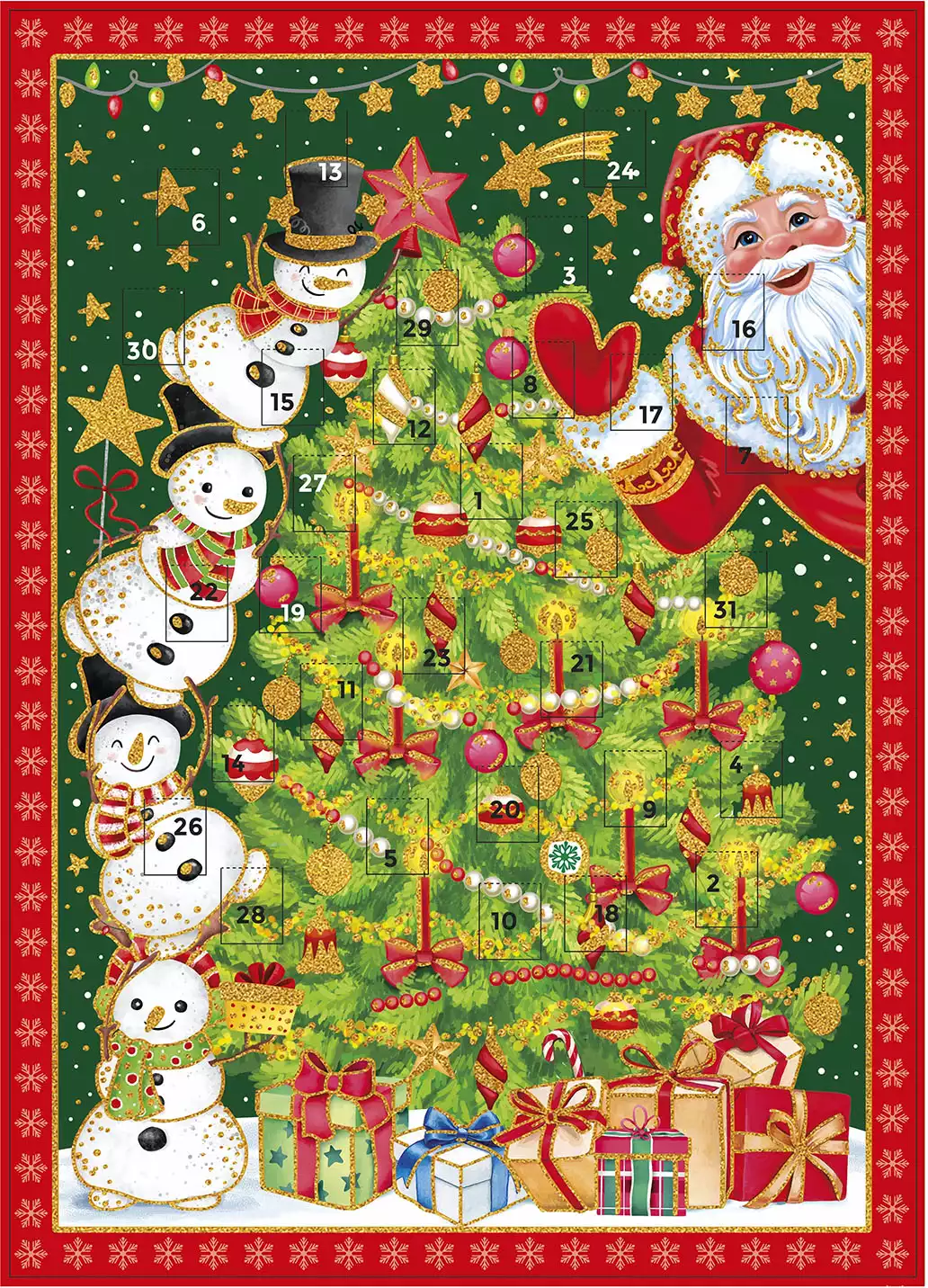 Новогодний плакат Волшебство с окошками-сюрпризами, из картона / 41,5*29,5см арт.90658