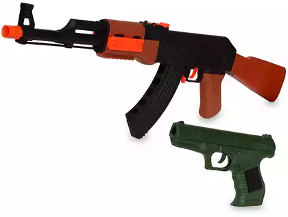 Набор оружия Автомат АК-47 + пистолет 3в1 резиновые пули + мягкие пули