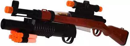 Винтовка KAR98 на батарейках с подствольным гранатометом 60см 929-89 свет, звук, вибрация, лазер