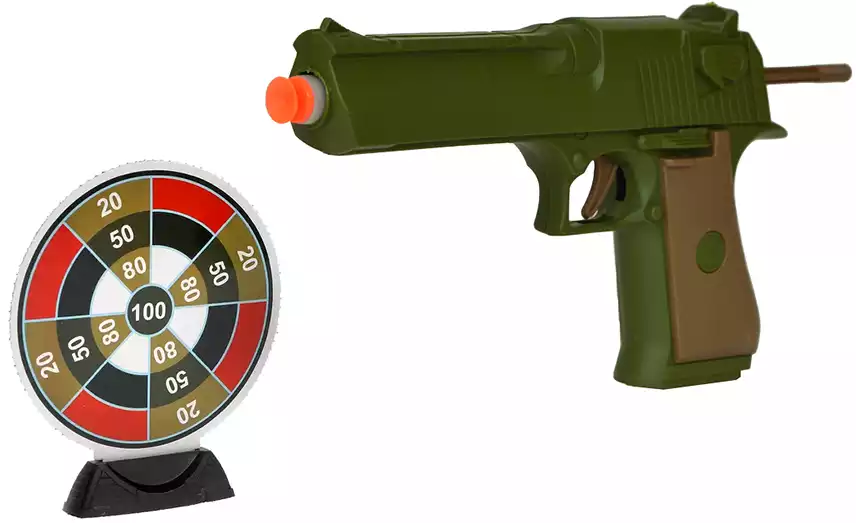 Пистолет 2в1 с мягкими пулями и шариками с мишенью 003-3А
