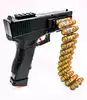 Пистолет Glock18 с мягкими пулями и патронной лентой 20см 72863 с аккумулятором