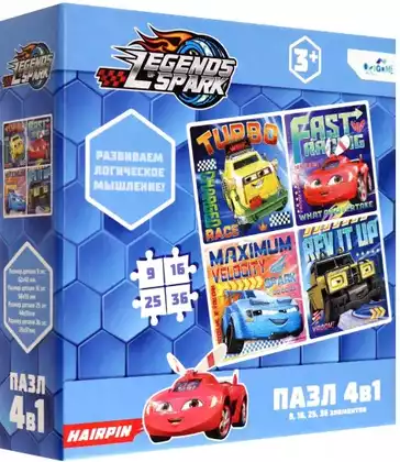 Пазл 4в1 9-16-25-36эл.Дружная компания.08186 Origami