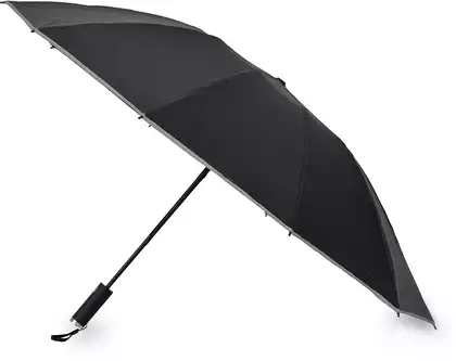 Зонт взрослый Черный с фонариком 058D-4327D