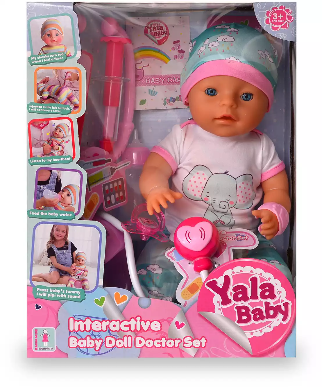 Пупс функциональный YL1965AWB с набором доктора и аксессуарами в/к